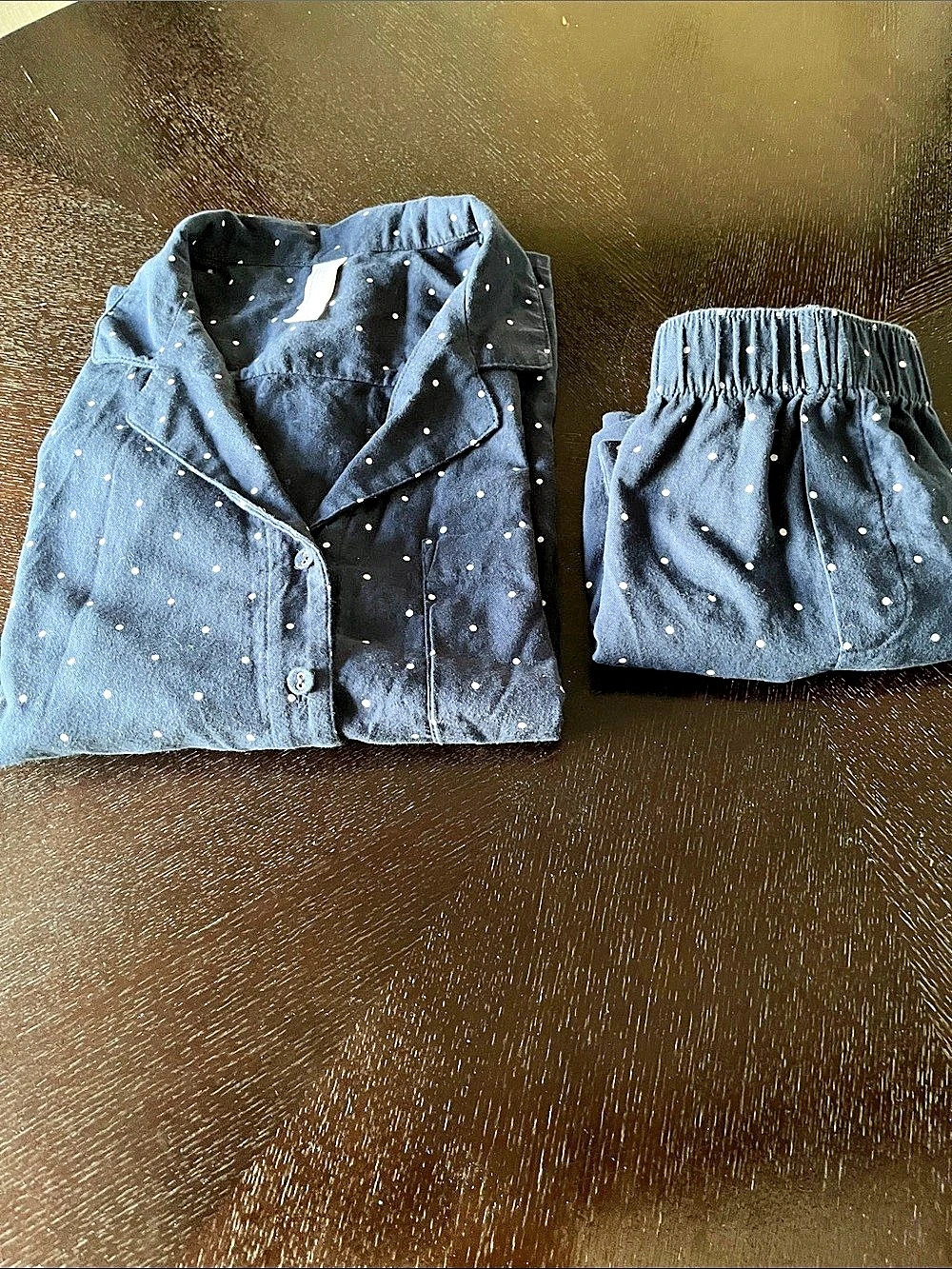 Auden Long Sleeve PJ Set Blue Polka Dot